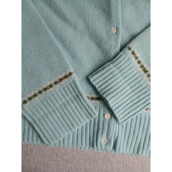 J Crew Sweater XL Cardigan Lambs Wool Fair Isle Preppy Cottage Boho Bohemian - Picture 6 of 12